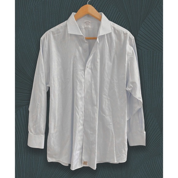 Brooks Brothers Other - Brooks Brothers Regent Dress Shirt Mens 18 34 Blue White Stripe Supima Cotton